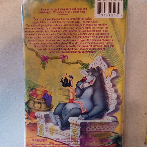 The Jungle Book (VHS, 1991) Walt Disney’s Classic Black Diamond Edition PreOwned - Picture 2 of 6